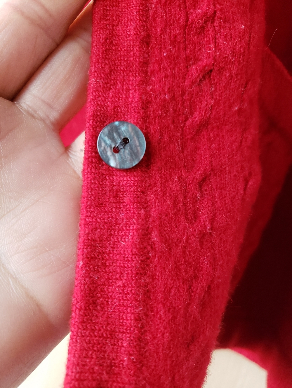 Talbots Wool Red Button Front Cardigan - Picture 6 of 7